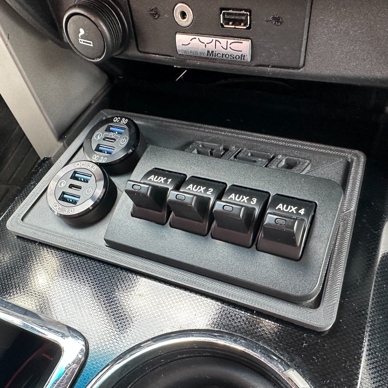 F-150 "Raptor Style" Upfitter Switch and USB/Boost Mount Panel (PANEL ONLY)