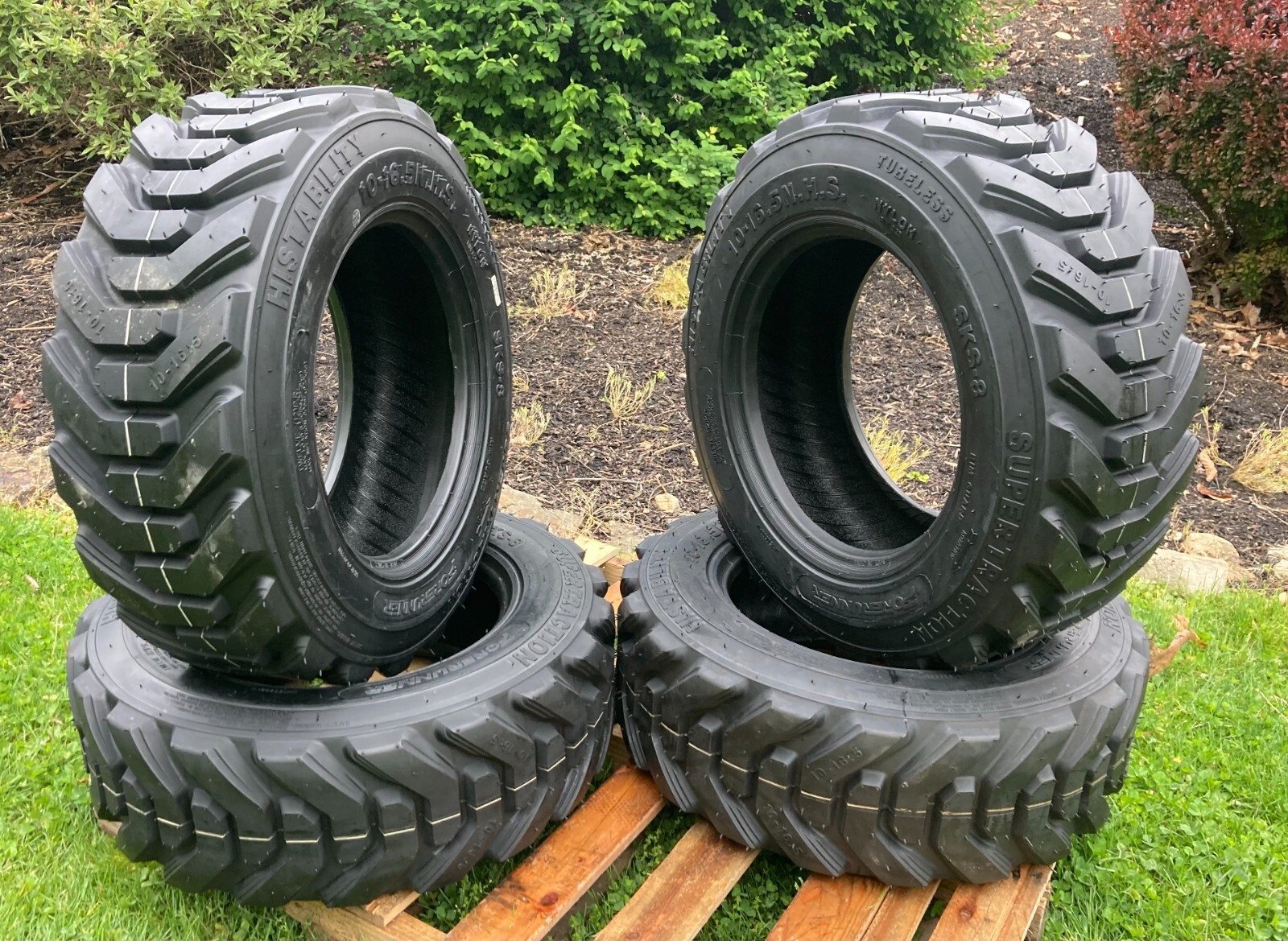 4 -NEW 10-16.5 HD Skid Steer Tires -Forerunner SKS-8- 10X16.5-for John Deere