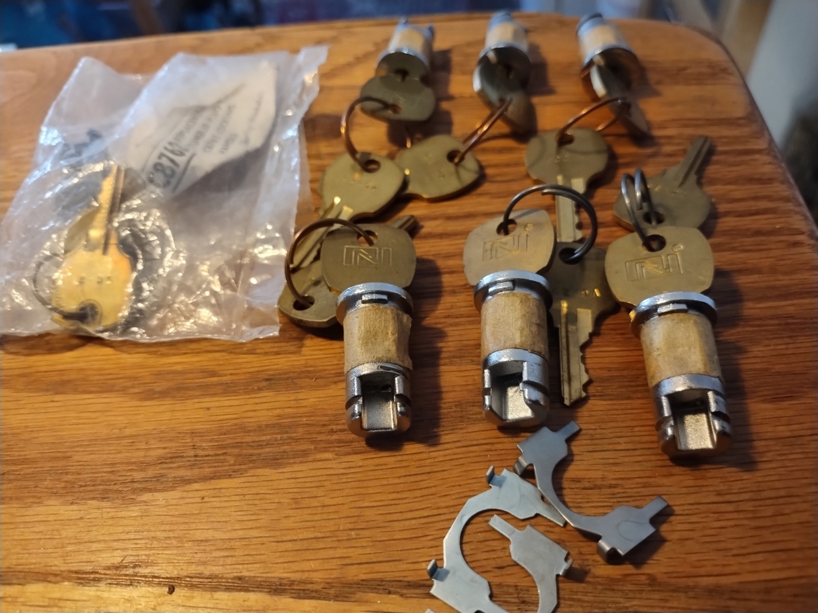 7 NOS National REPLACEMENT Cylinder Plugs WITH KEYS