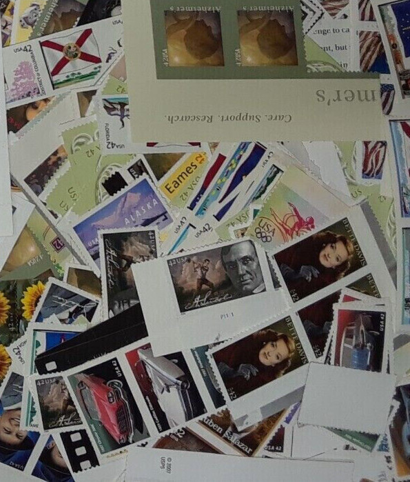 Unused 50 of Multiples & Strips & Singles of 42¢ US Postage Stamps. USA $21.00