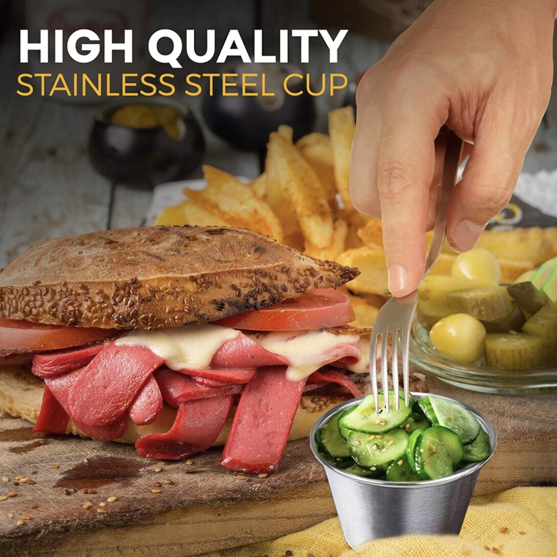 4 oz Sauce Cups Stainless Steel Condiment Portion Cup Dipping Sauce Cup