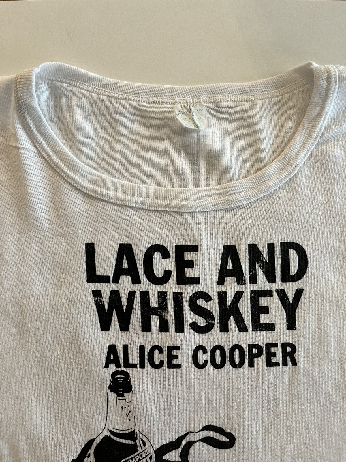 1977 ALICE COOPER LACE And WHISKEY Promo T Shirt Warner Bros LP Rock 70s Vtg