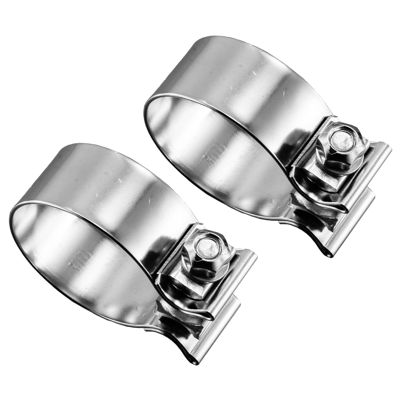 2X Stainless Steel 3" Exhaust Clamp Narrow Band Muffler Clamp for Pipe Muffler.