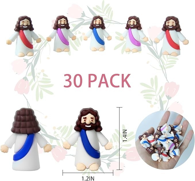 30 Pcs Jesus Toys Little Jesus Figurine Miniature Jesus Doll Tiny Jesus Figurin