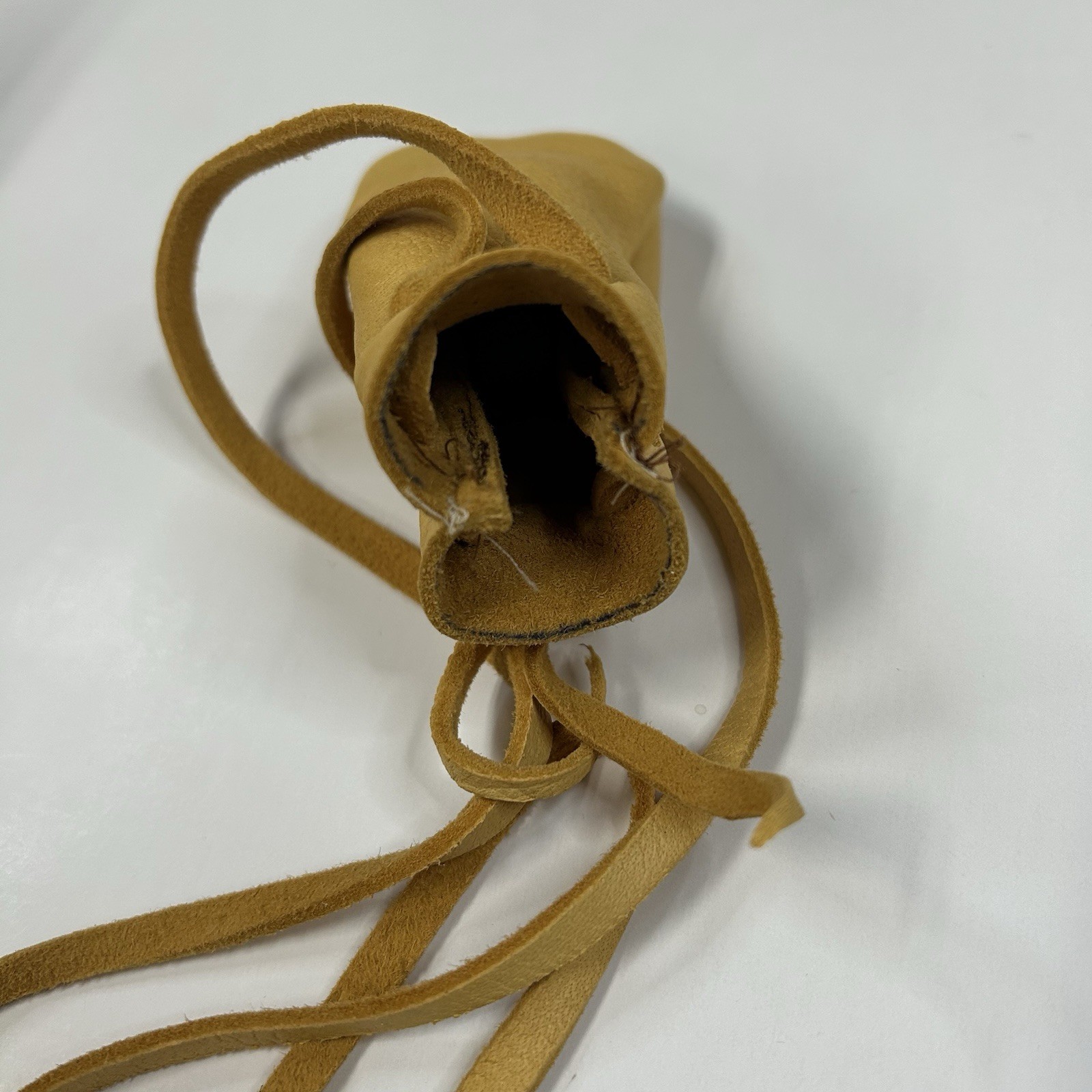 NEW Handmade Native American Medicine Bag Small Leather Tan Small Drawstring