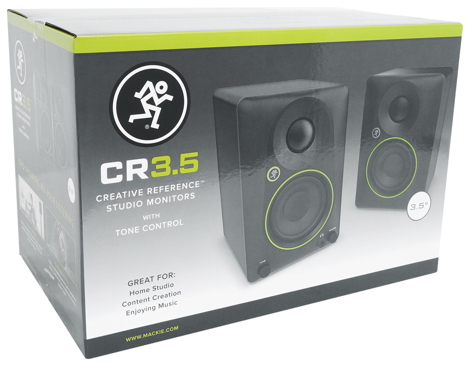 Pair Mackie CR3.5 3.5" Powered Studio Monitors Speakers w/ Tone Control