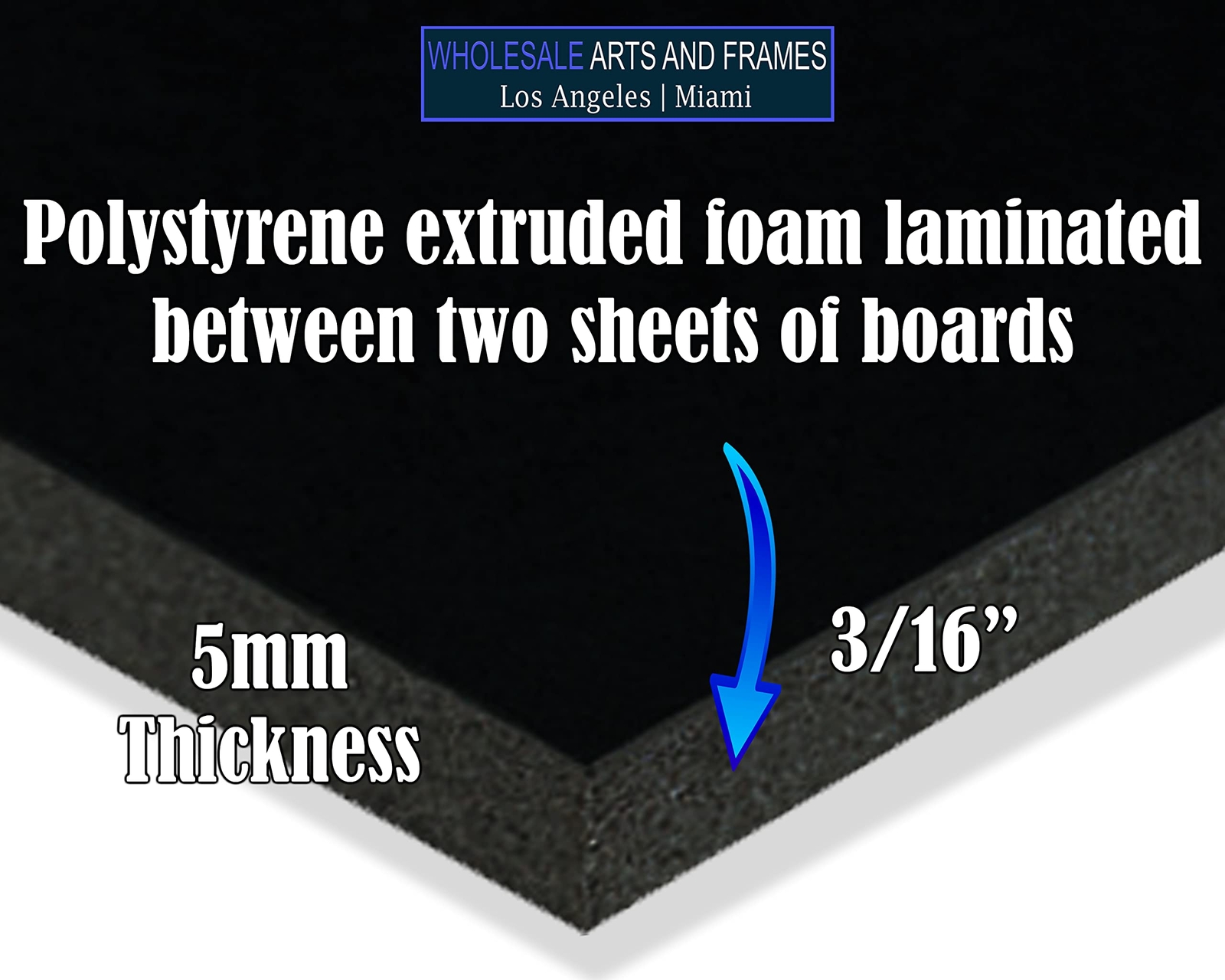 3/16" Black Foam Core Boards 11x14 16x20 20x30 24x36 30x40 32x40 Poster Backing