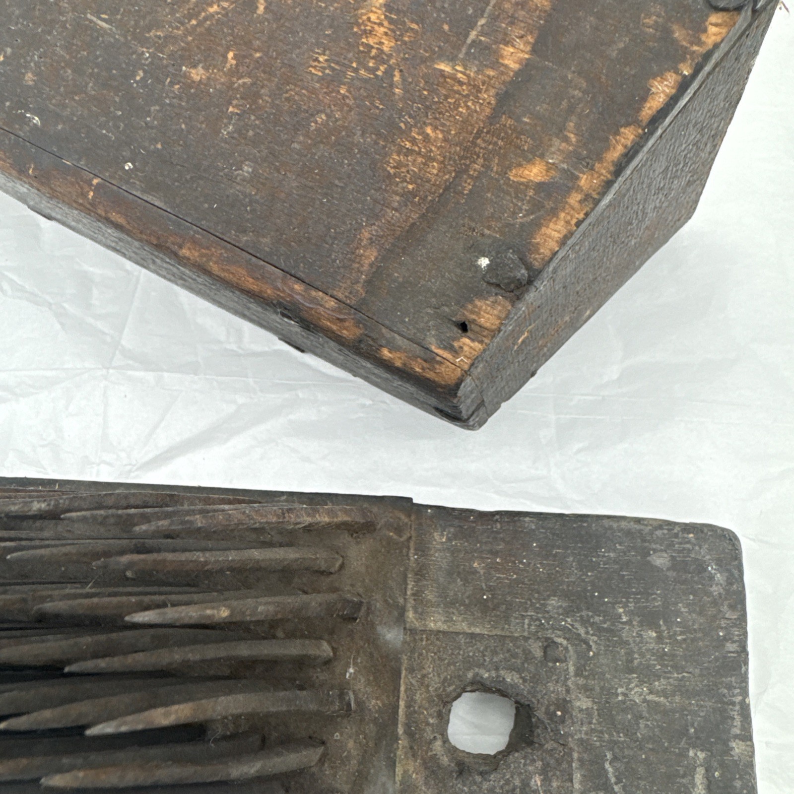 Antique Flax Hetchel Farm Tool Hatchel Hackle Primitive Wool Comb Carder Brush