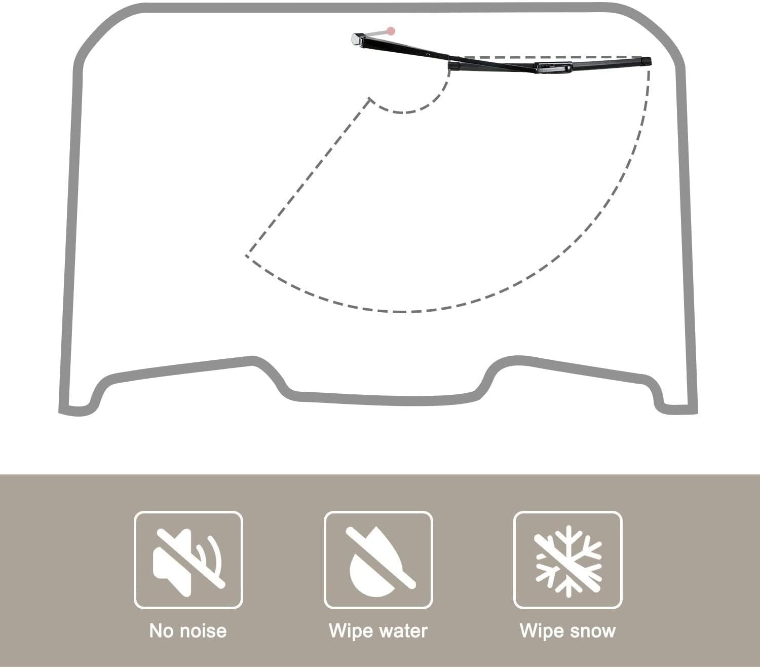 Universal UTV Manual Hand Operated Windshield Wiper Rubber Blade for Can am RZR