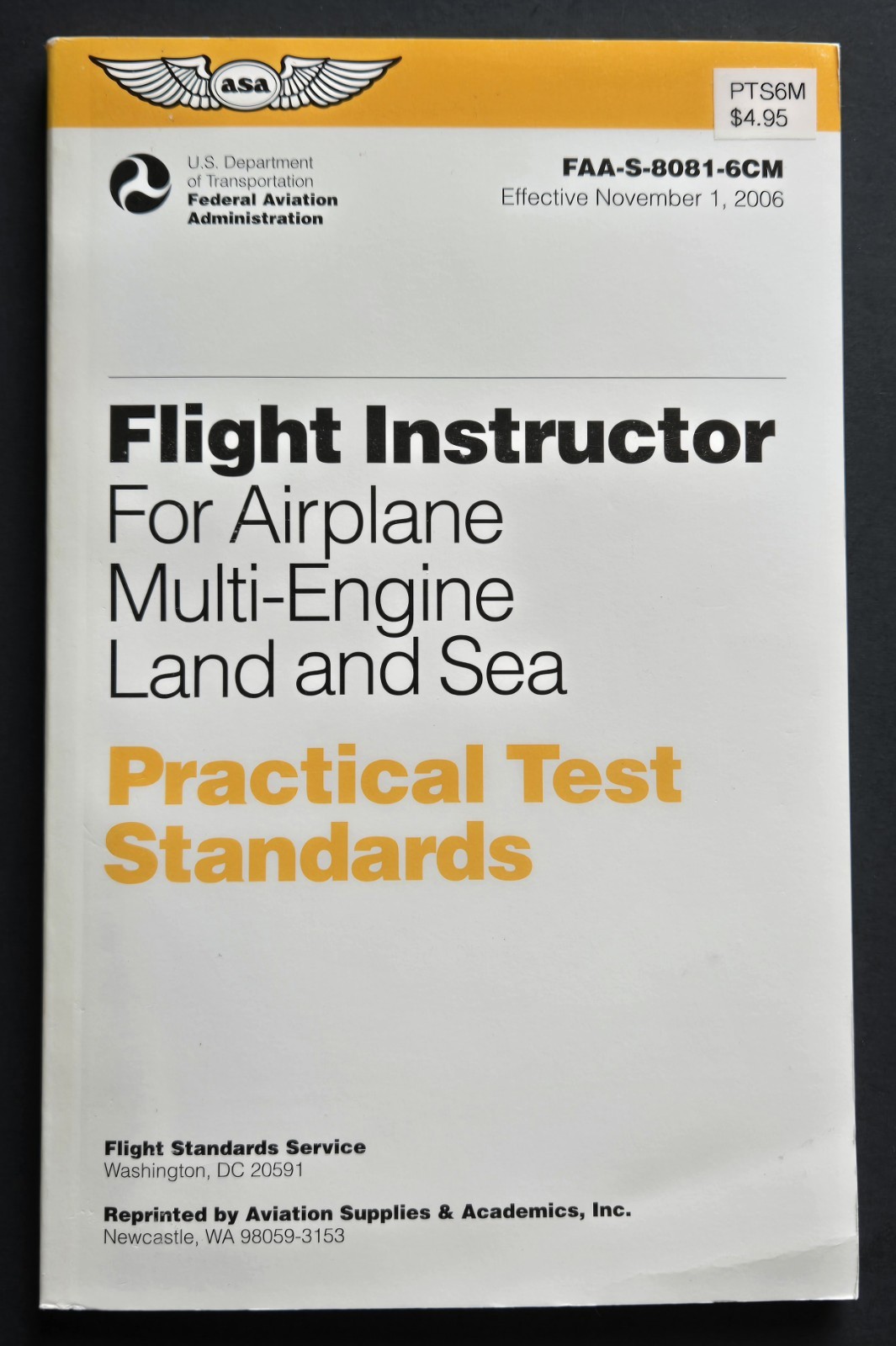 ASA Practical Test Standards Flight Instructor Commercial Pilot Multi-Engine FAA