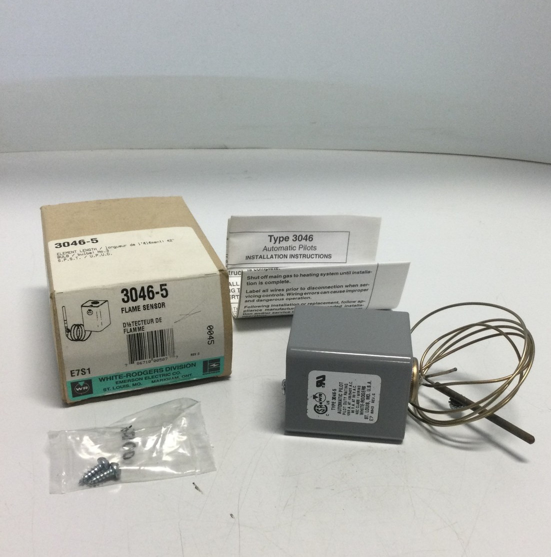 NEW, WHITE RODGERS, 3046-5, AUTOMATIC PILOT FLAME SENSOR, 42”. (1H-2)
