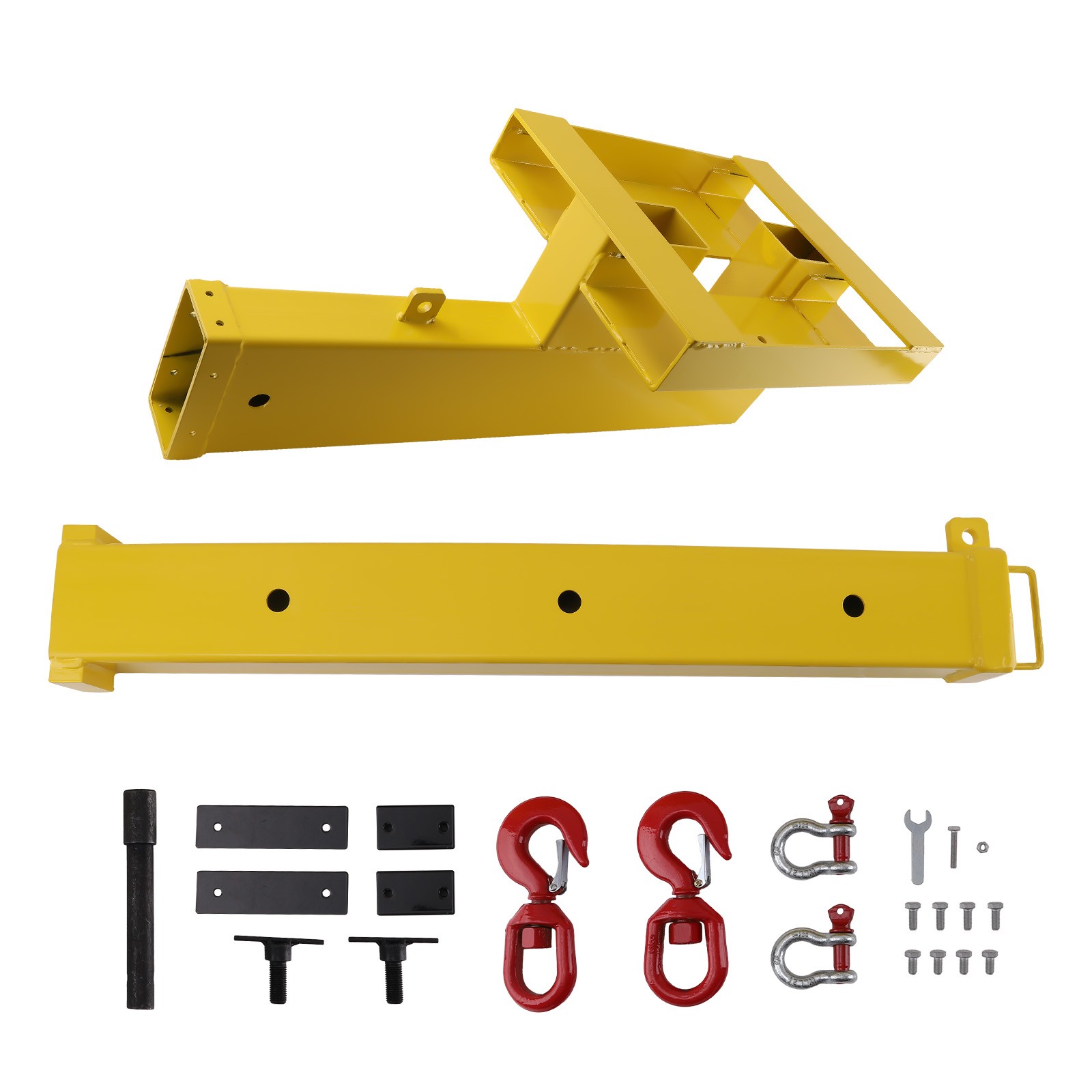 Forklift & Skid Steer Jib Boom - 5500LBS Dual-Fork Telescopic Lifting Attachment