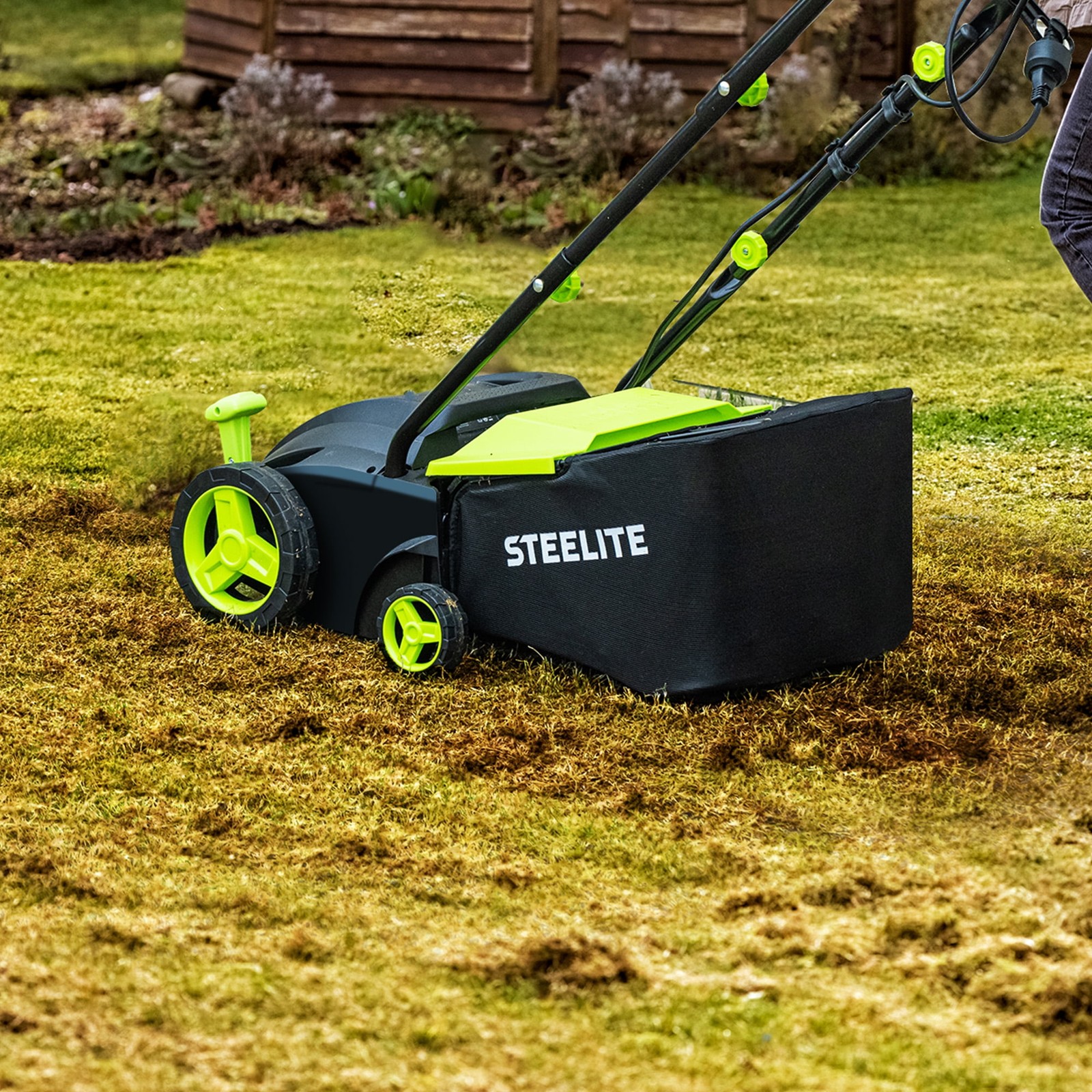 Steelite 2-in-1 Electric Lawn Dethatcher and Scarifier, 13in, 12-Amp for Garden