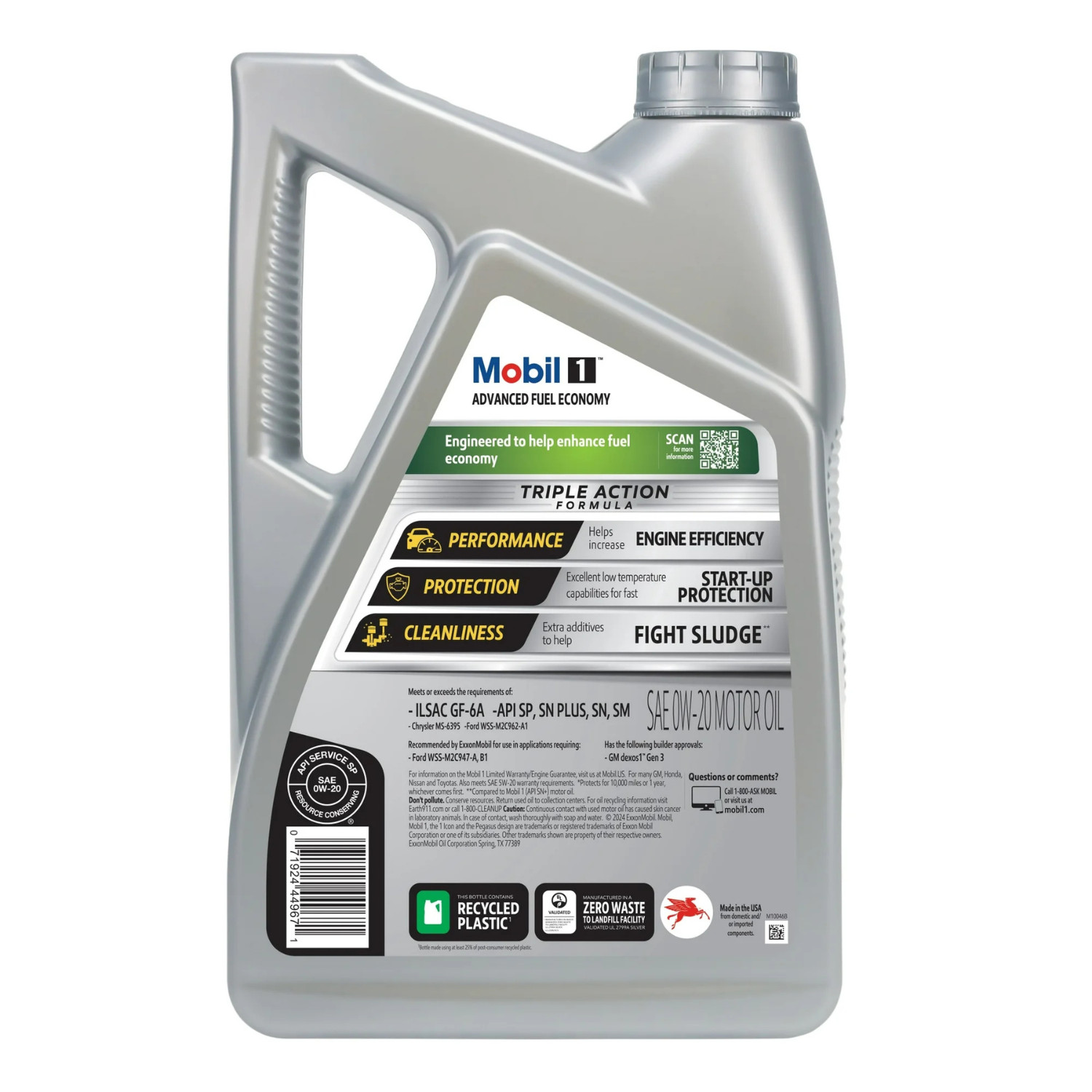 (2 pack) Mobil 1 Advanced Fuel Economy Full Synthetic Motor Oil 0W-20, 5 Quart