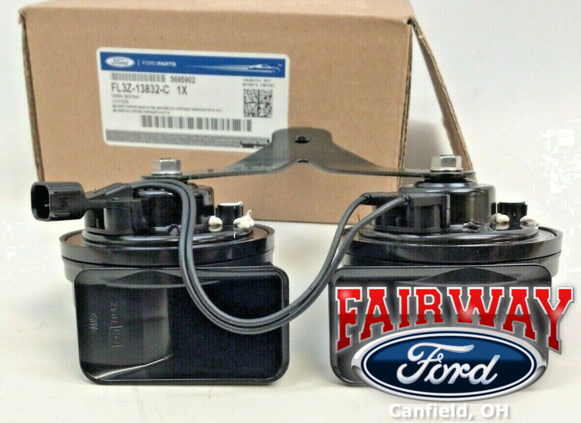 15 thru 20 F-150 OEM Genuine Ford High Low Dual Note Horn w Bracket FL3Z-13832-C