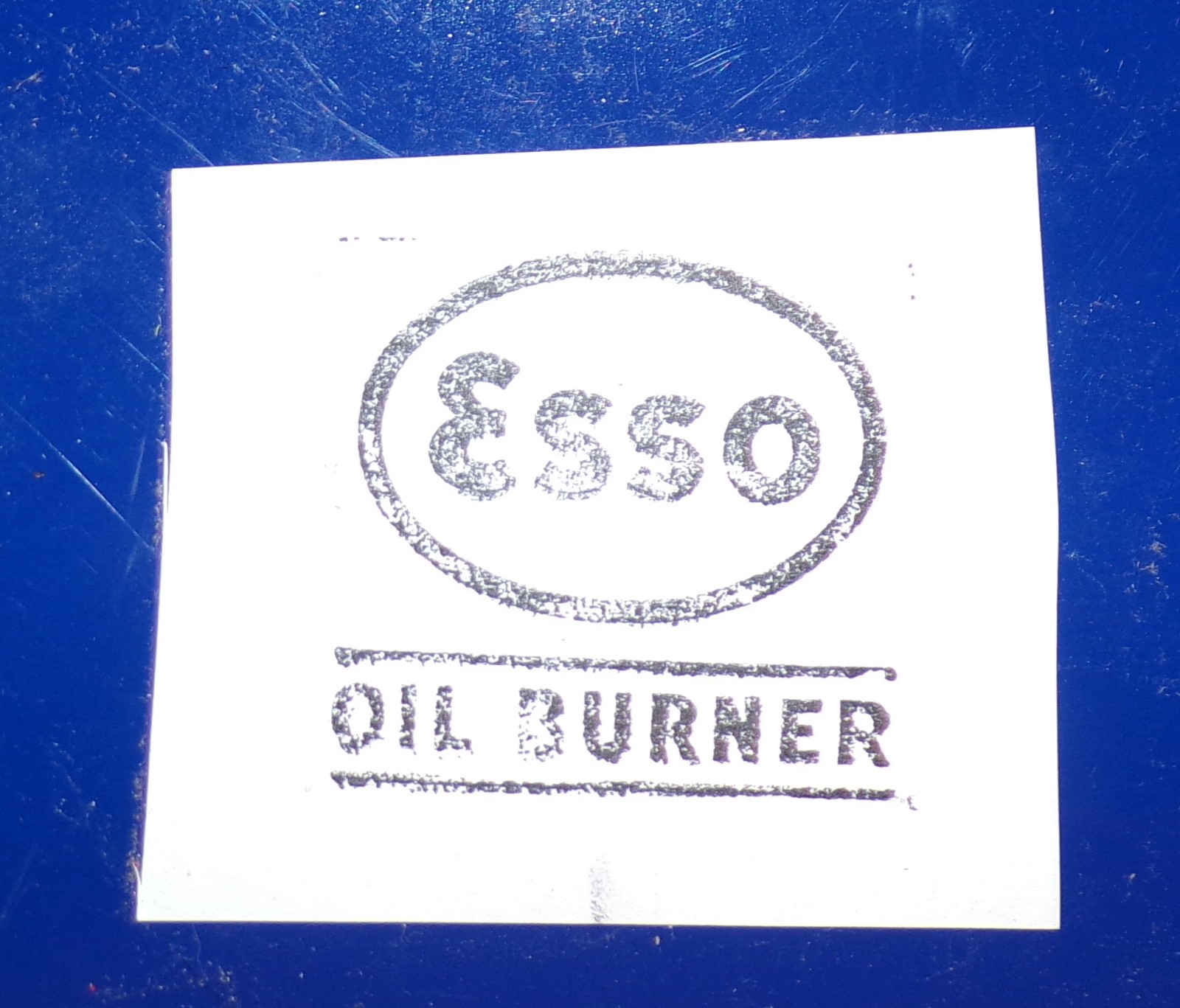 Vintage "ESSO / Oil Burner" Wood & Copper Letterpress Printers Block