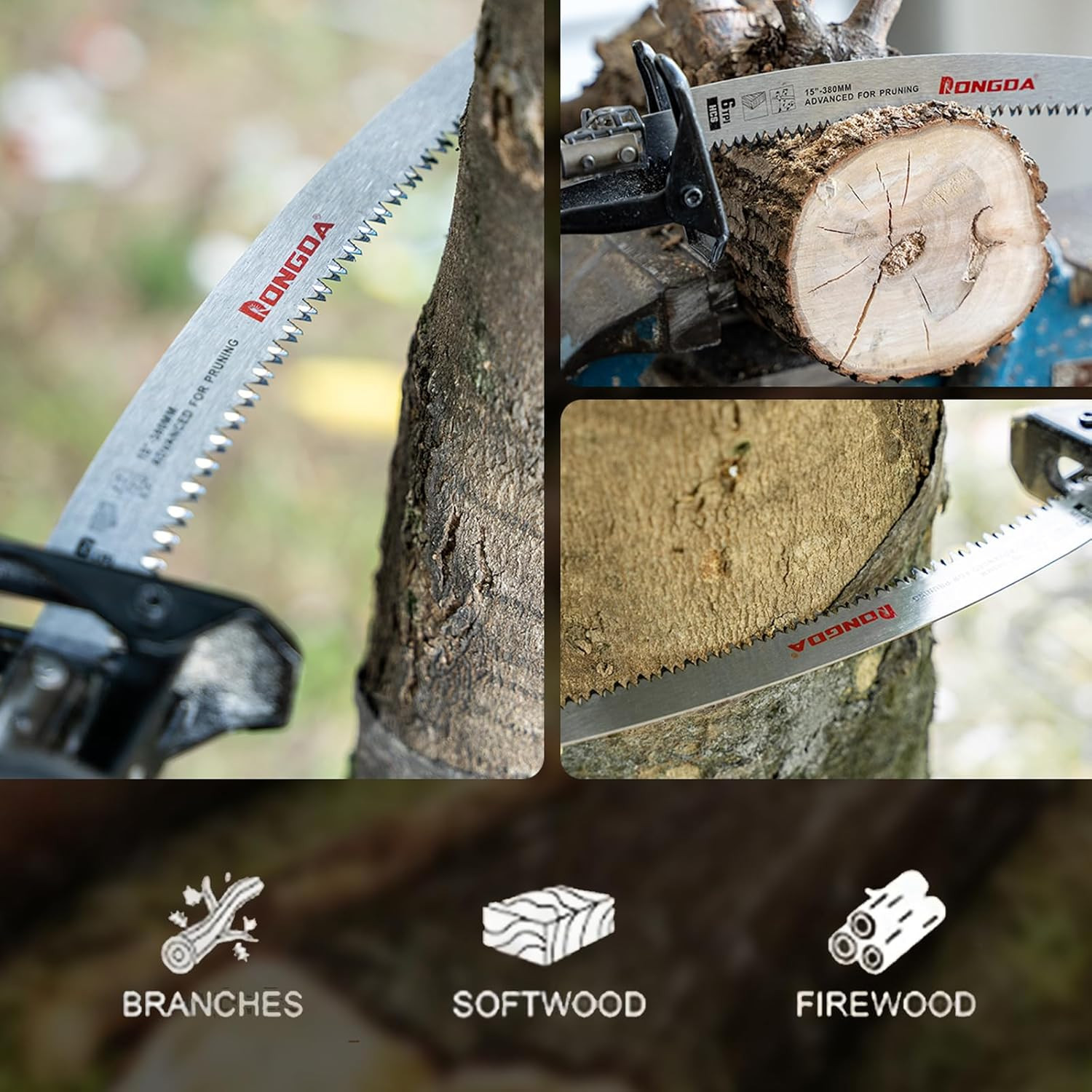 15 Inch Japanese Teeth Reciprocating Saw Blades 3-Piece, Arc Edge Wood Pruning B