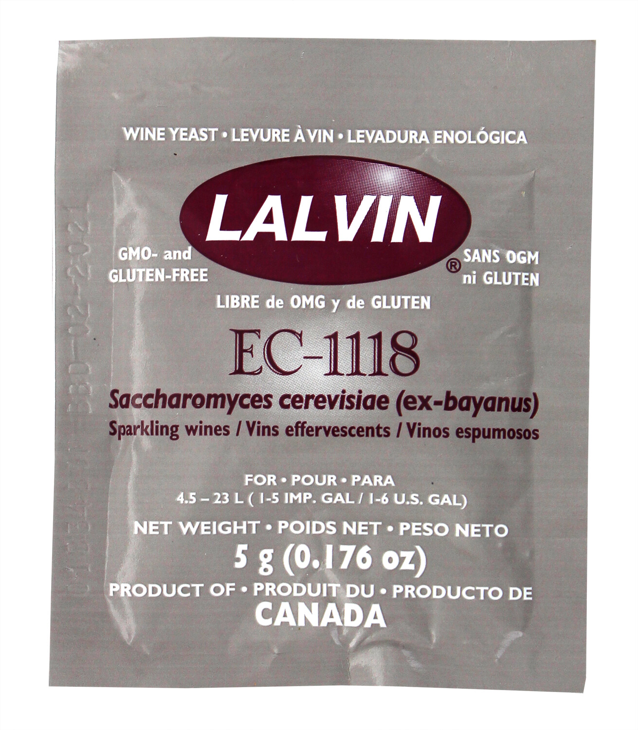 Lalvin EC-1118 Saccharomyces bayanus (10 Packs)