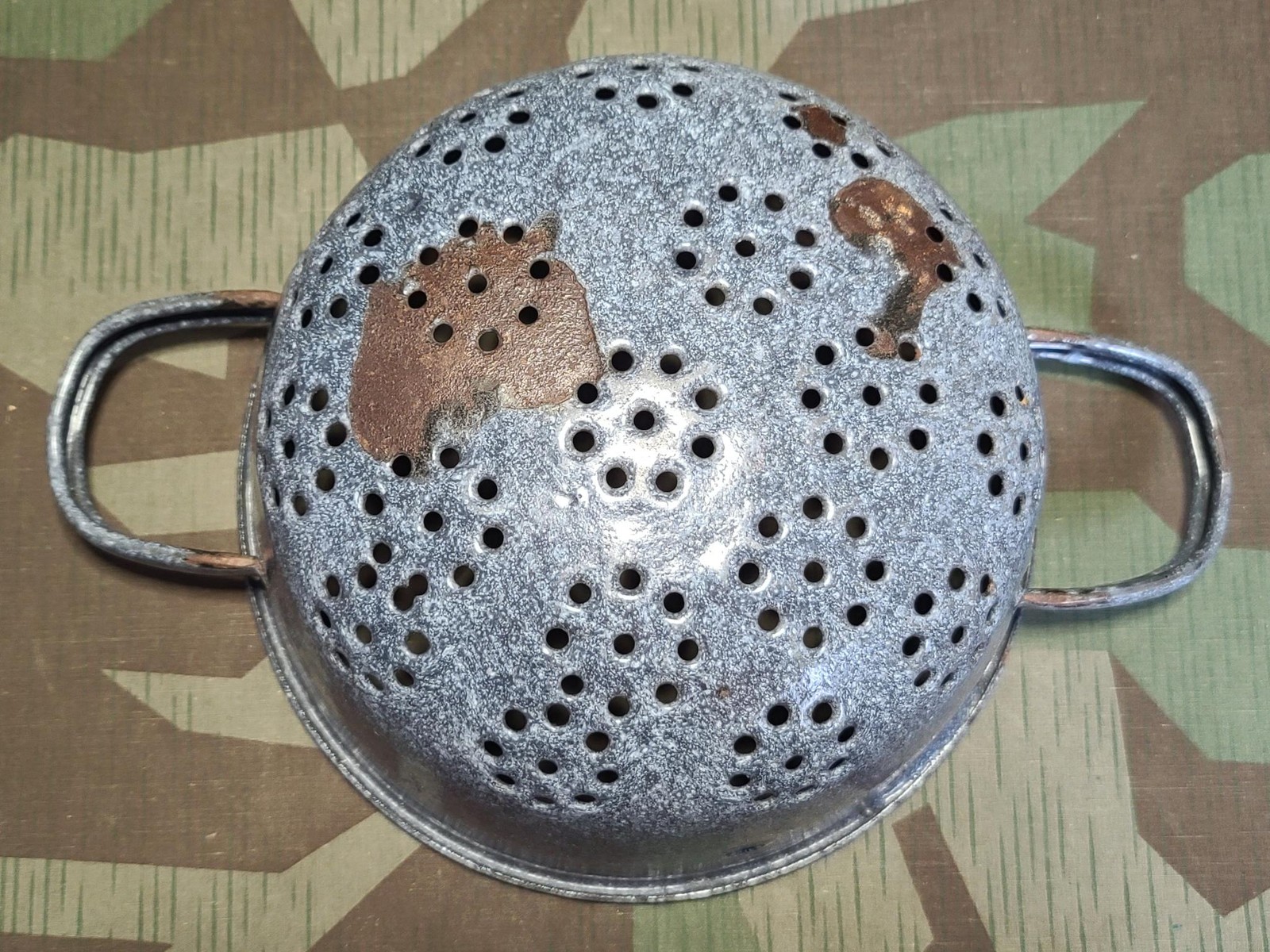 WWII German Helmet Made into a Strainer Stahlhelm Army Wehrmacht Military Pasta