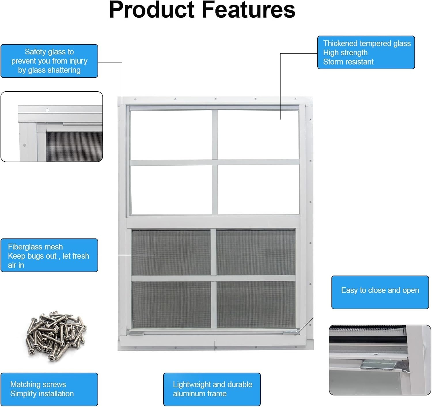 Corrosion-Resistant 12 x 18 Shed Windows - 2 Pack with Quick DIY Installation