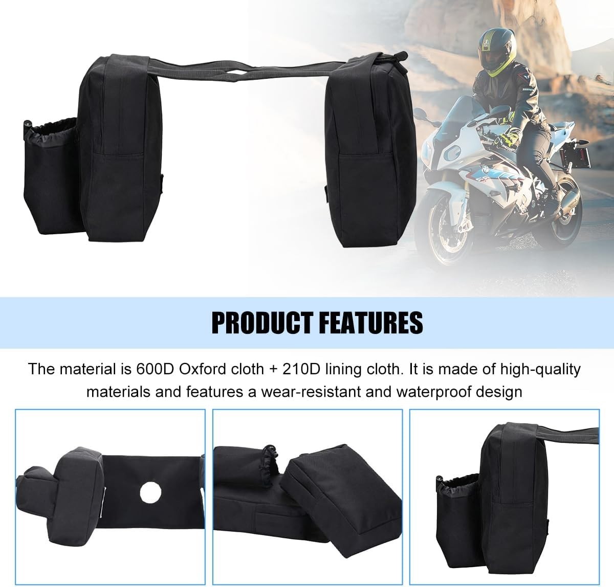 UTV, ATV Tank Top Bag, Water-Resistant Cooler Motorcycle Storage Saddle Bag