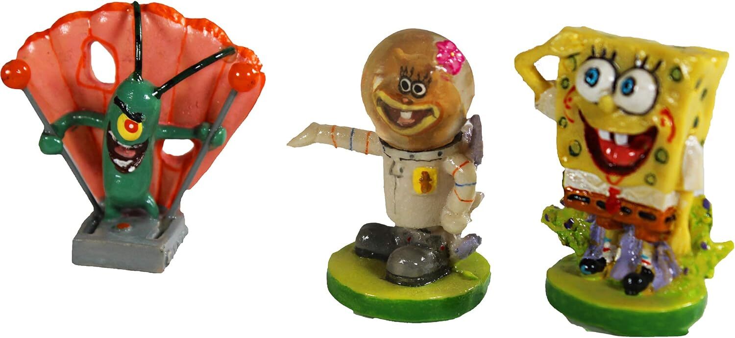 Bring Bikini Bottom to Life with SpongeBob Aquarium Ornament Set – 6 Pieces!