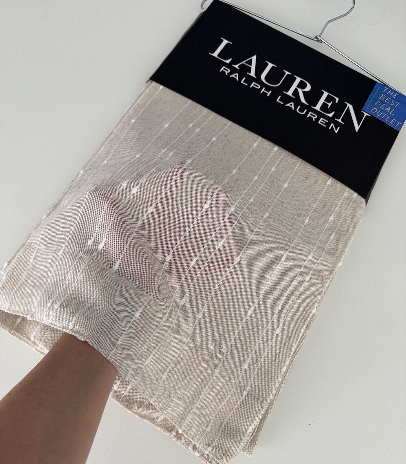 New Ralph Lauren Window Curtains 2 Panels Natural 54 x 96 Linen Back Tab Marley