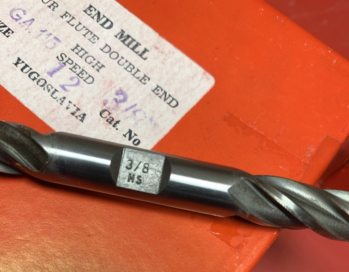 Lot of 25 HSS 3/8" Double End 4 Flute End Mills Bridgeport Mill (NEW) Yugoslavia