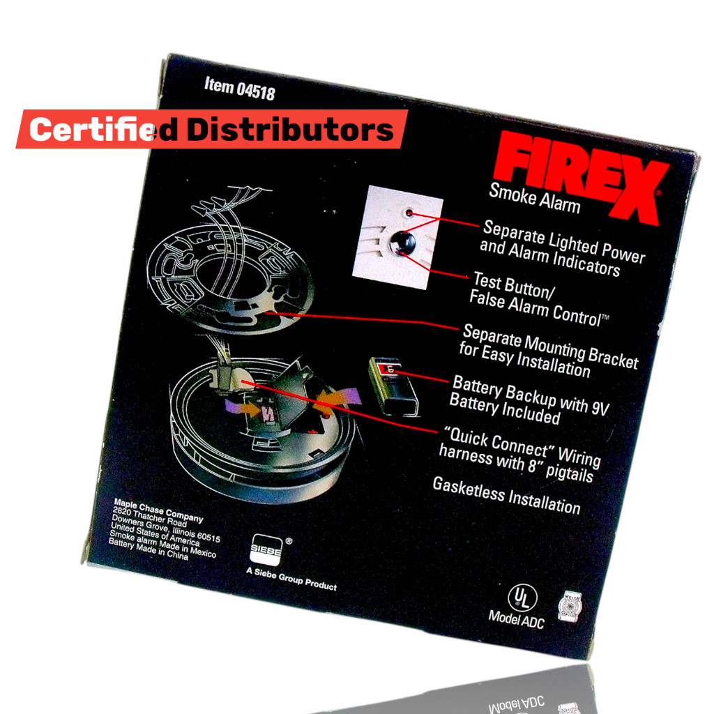 FIREX #04518 Smoke Alarm Detector 120V AC Direct Wire w/ Battery Back Up - New