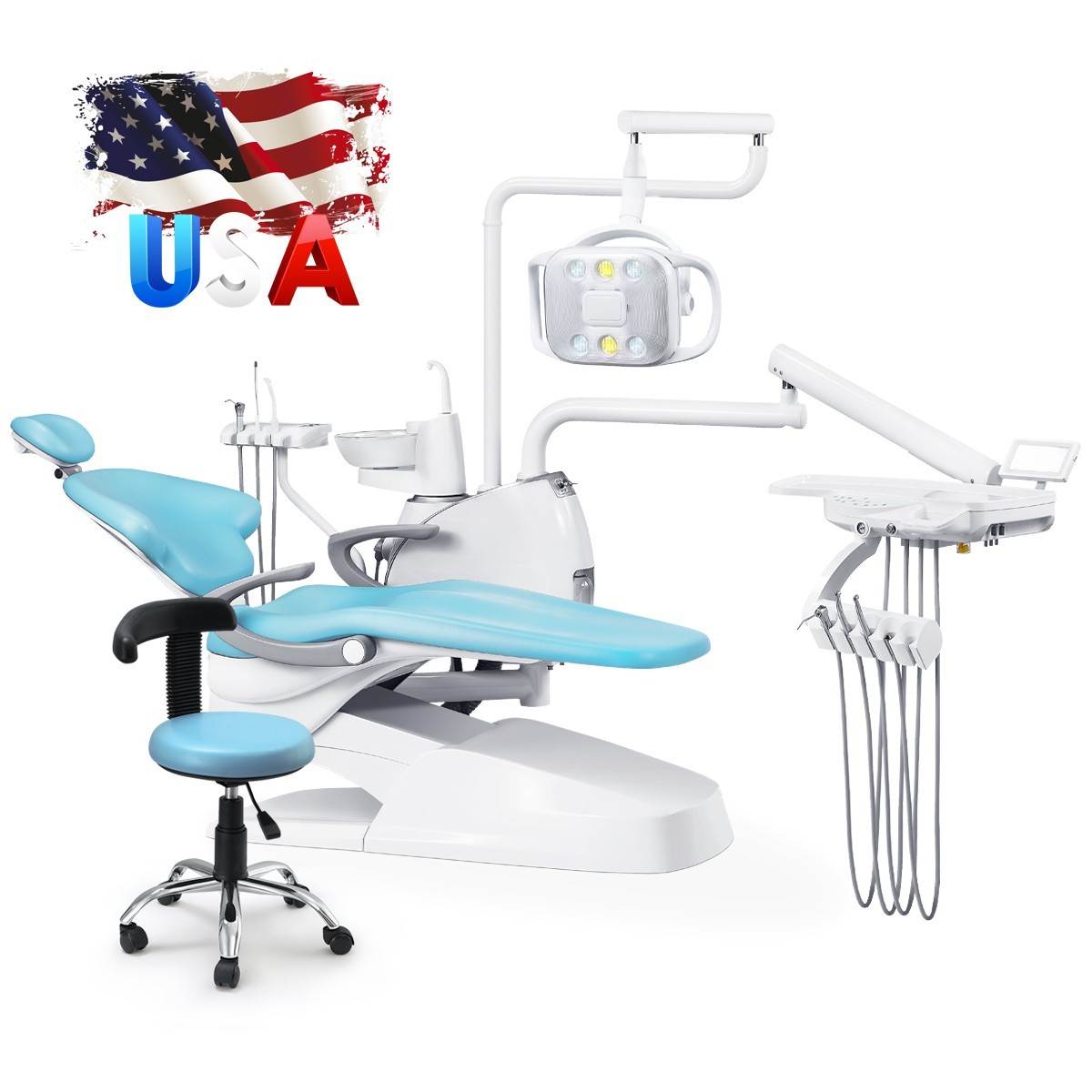 Dental Unit Chair DC Motor Computer Controlled PU Leather Integral Doctor Stool