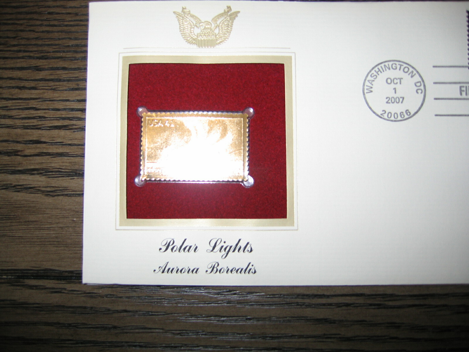 2007 Polar Lights Aurora Borealis Replica FDC Gold Golden Cover Stamp
