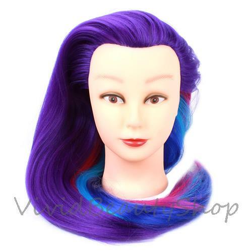 31" Cosmetology Mannequin Hair Hairdresser Training Manikin Doll Wig Head Purple