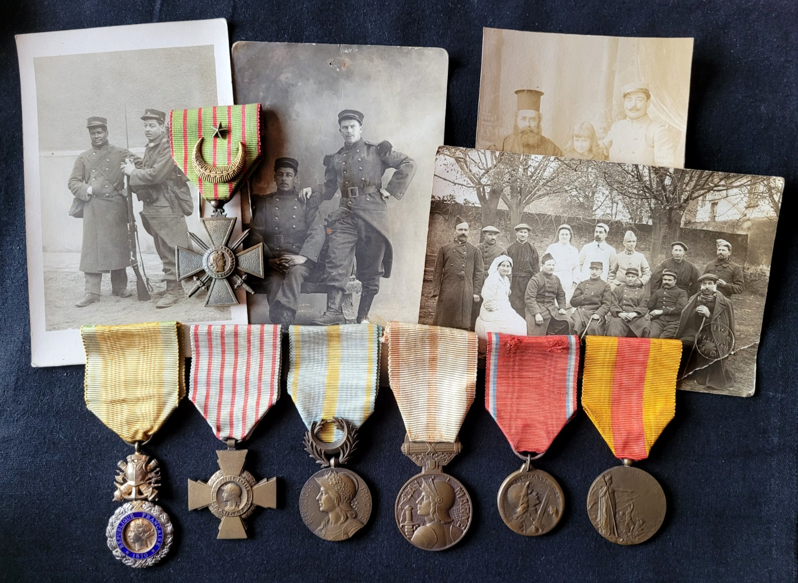 WW1 Original set French Military Medals 1914 1918 Orient Marne Verdun St Mihiel