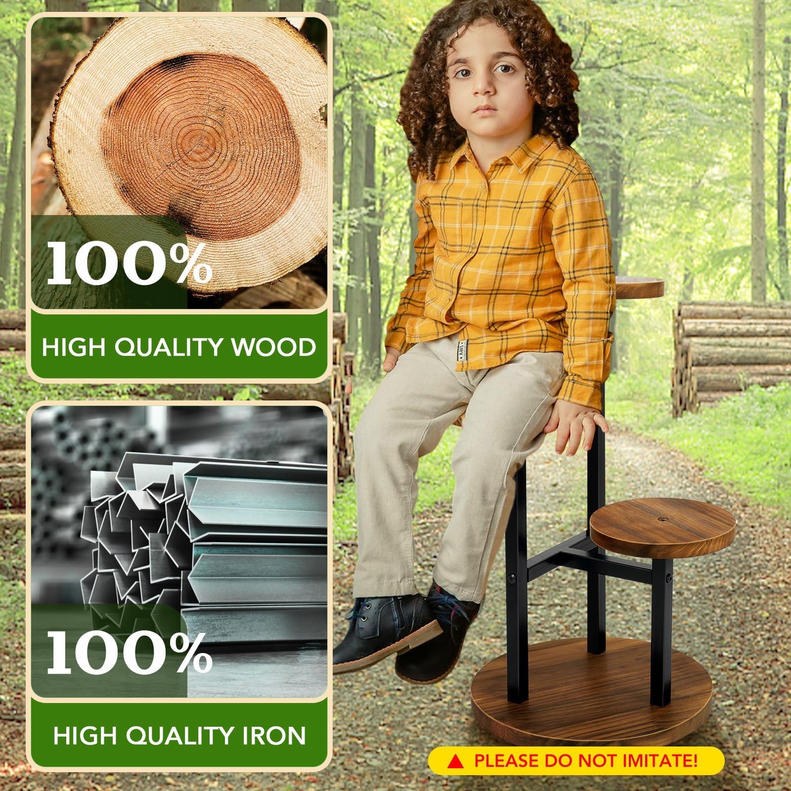 3 Tier Plant Stand, Tall Metal Wood Shelf Holder for Indoor, Outdoor Display ...