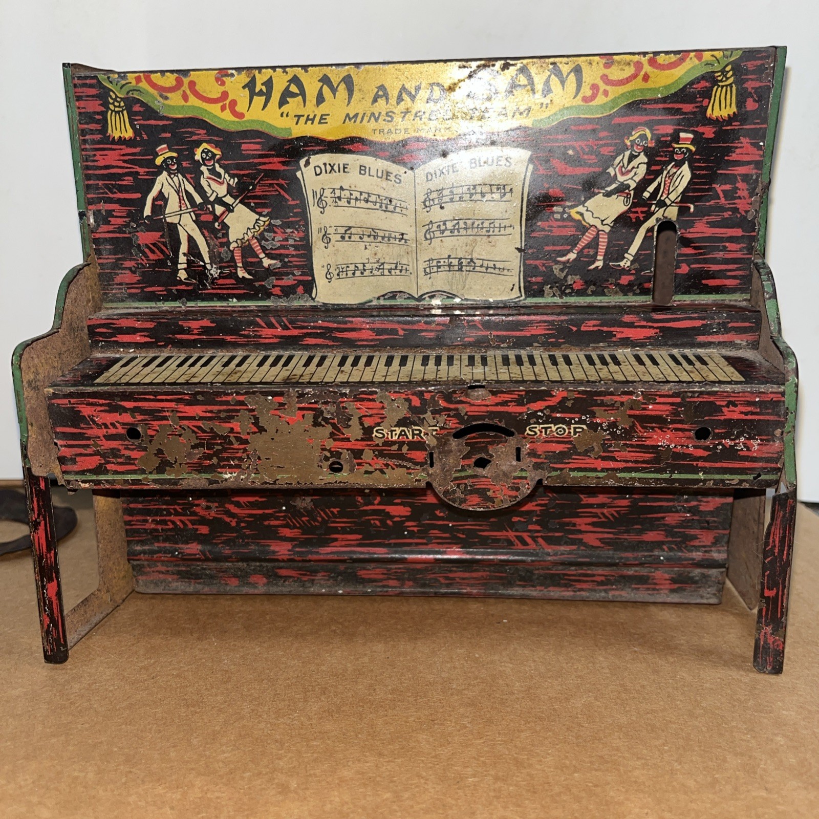 Set of 2 tin toys Ham and Sam The Minstrel Team & “TOMBO “Alabama Coon Jigger