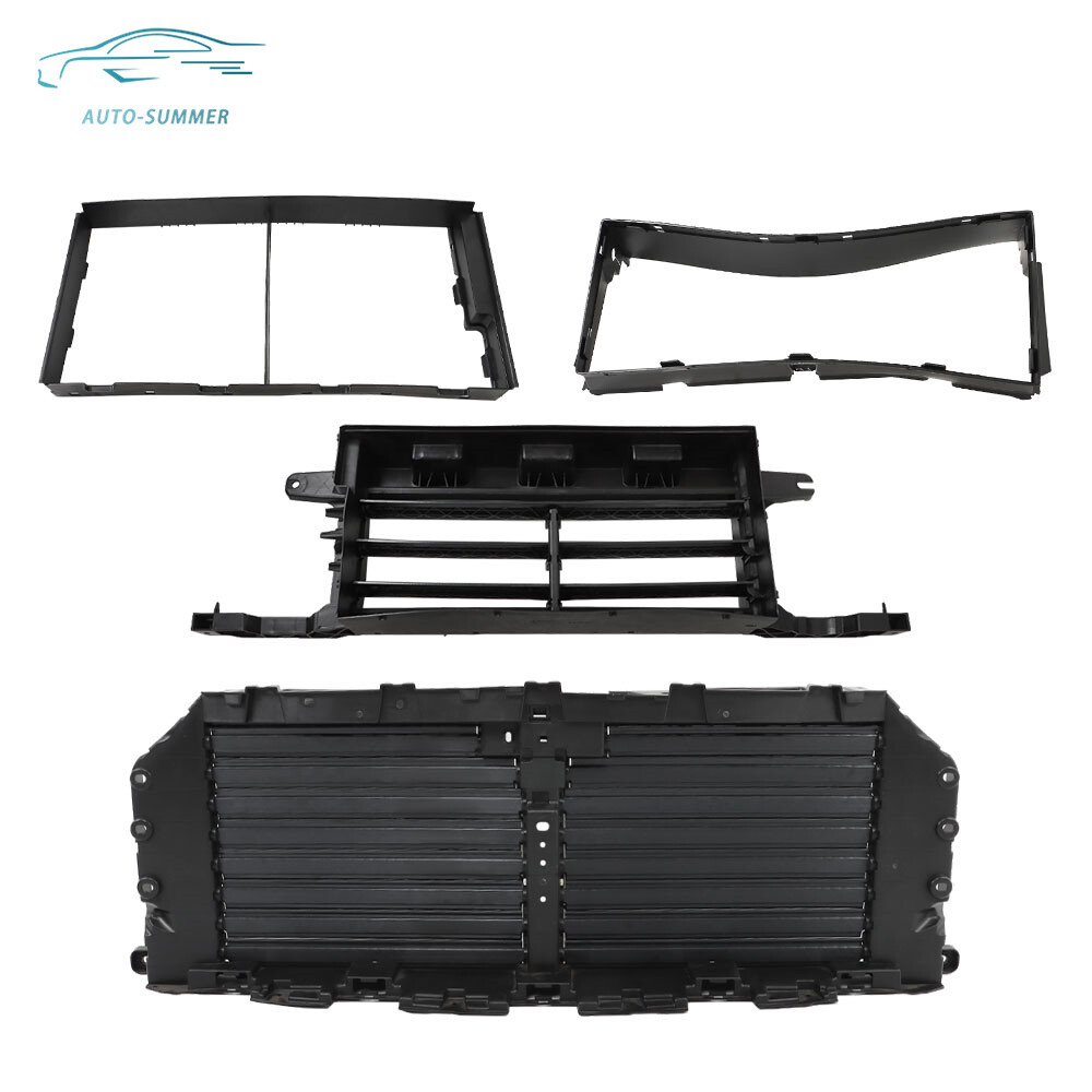Radiator Grille Air Shutter Control Upper & Lower Black For 2021-2023 Ford F-150