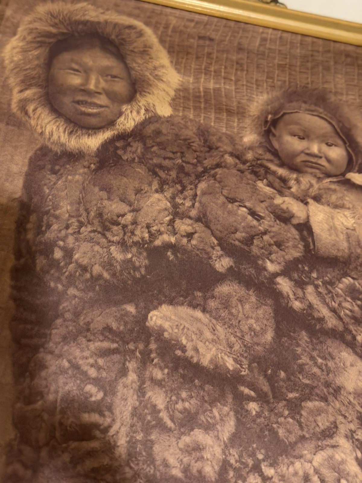 VINTAGE EDWARD CURTIS PHOTO / WOMAN & CHILD NUNIVAK/ ALASKA INUIT, ESKIMO