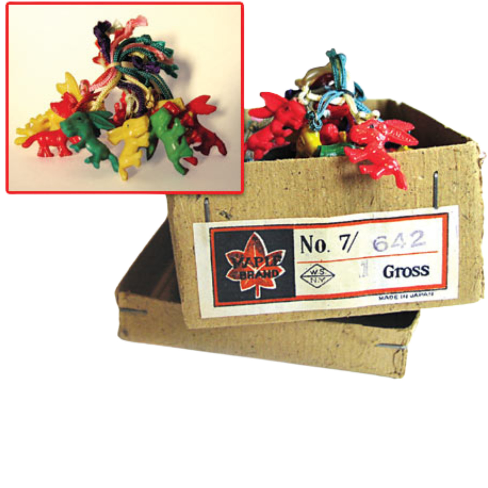 Plastic Donkey Charms Vintage 1950s Made in Japan - Lot of 36 on Strings NOS