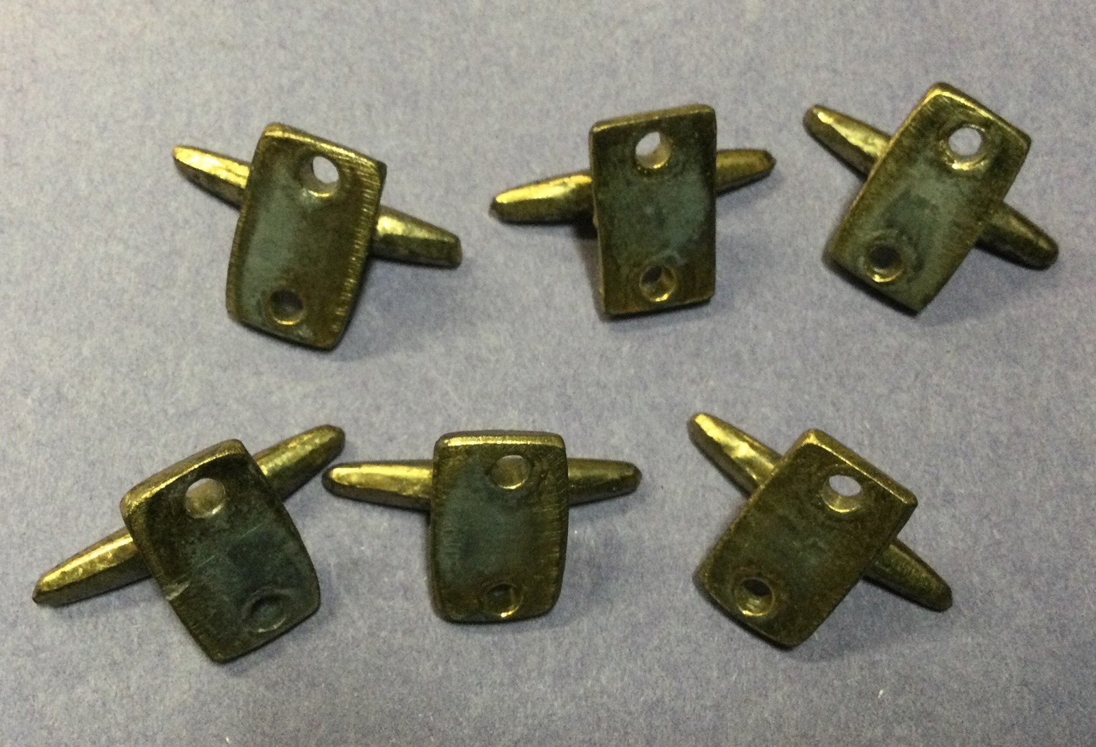 6 Small 1 1/2 “ inch Brass Look Boat Cleats