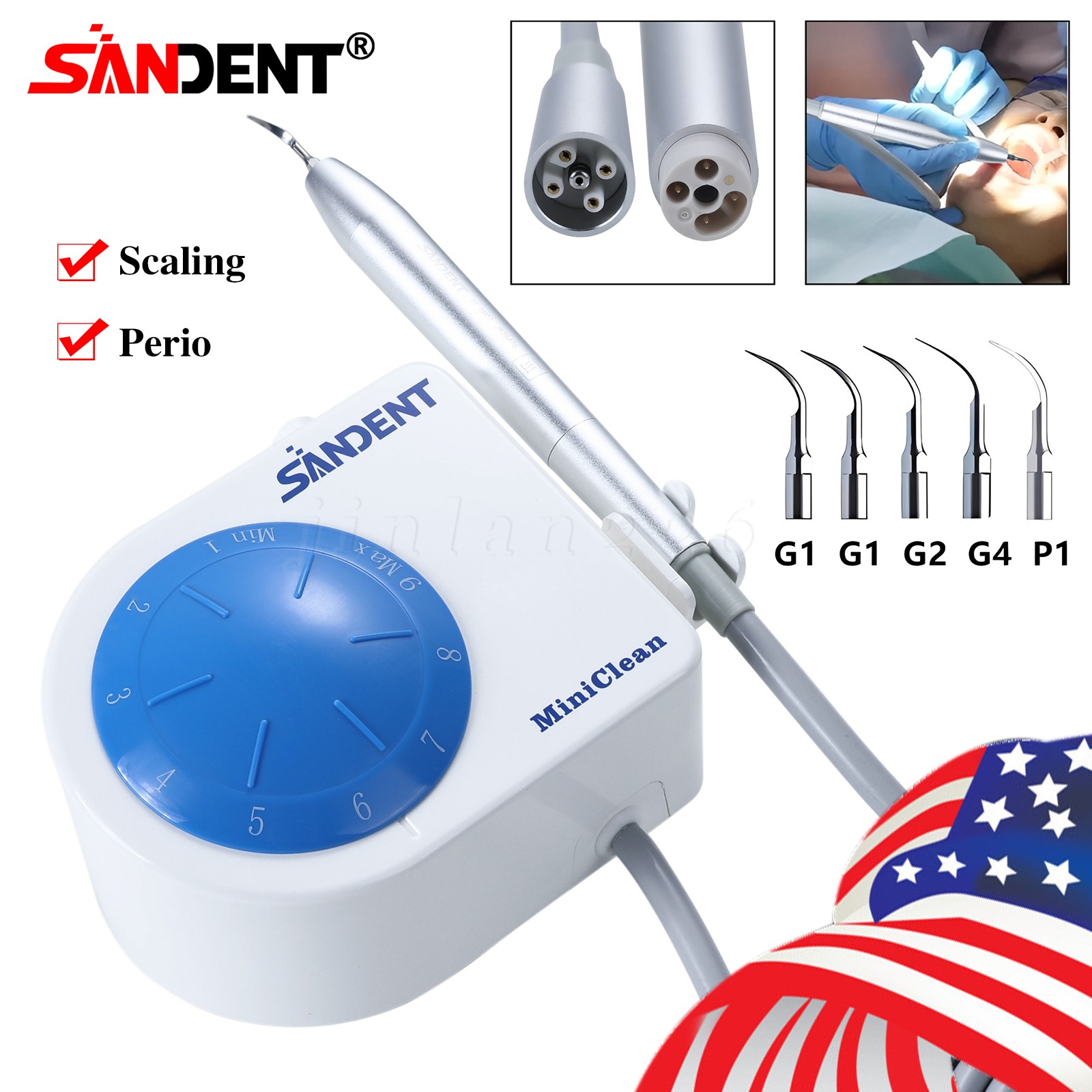 Dental Ultrasonic Piezo Scaler LED Handpiece Fit EMS Woodpecker Cavitron SANDENT