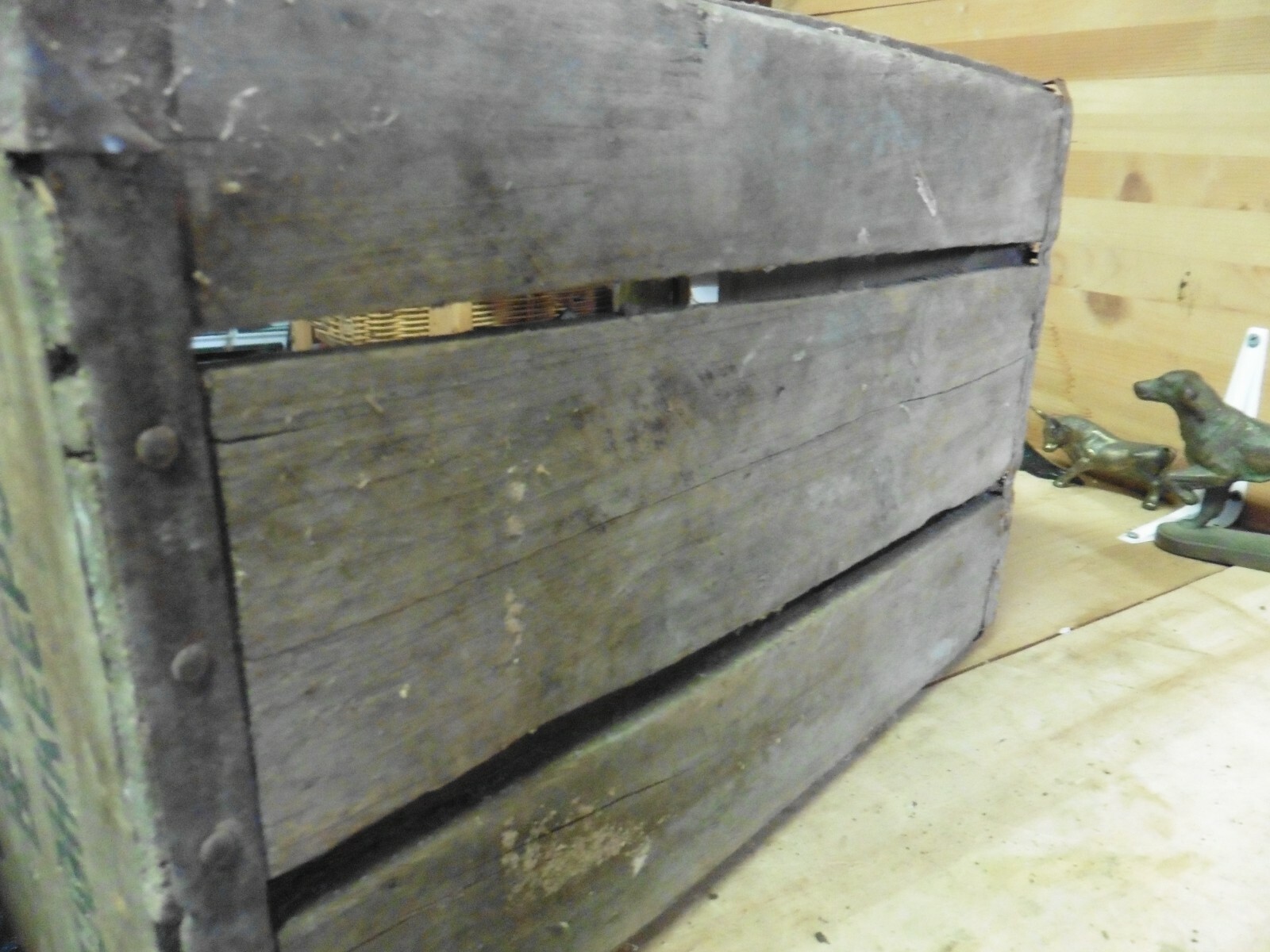 vtg Milk Crate wood metal Box Chester Club BeveragesRare Poughkeepsie 1950's