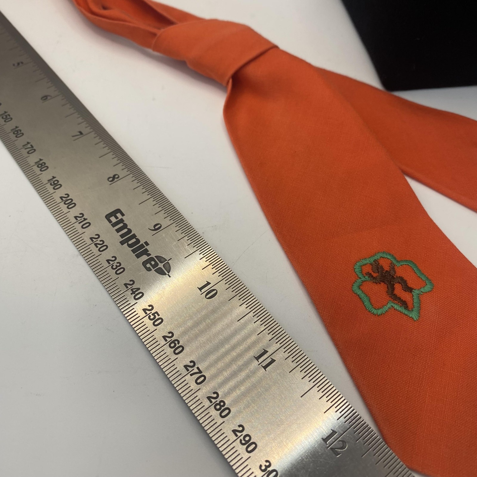 Vintage Girl Scouts Tie One Size Orange Pretied Uniform Brownie Necktie