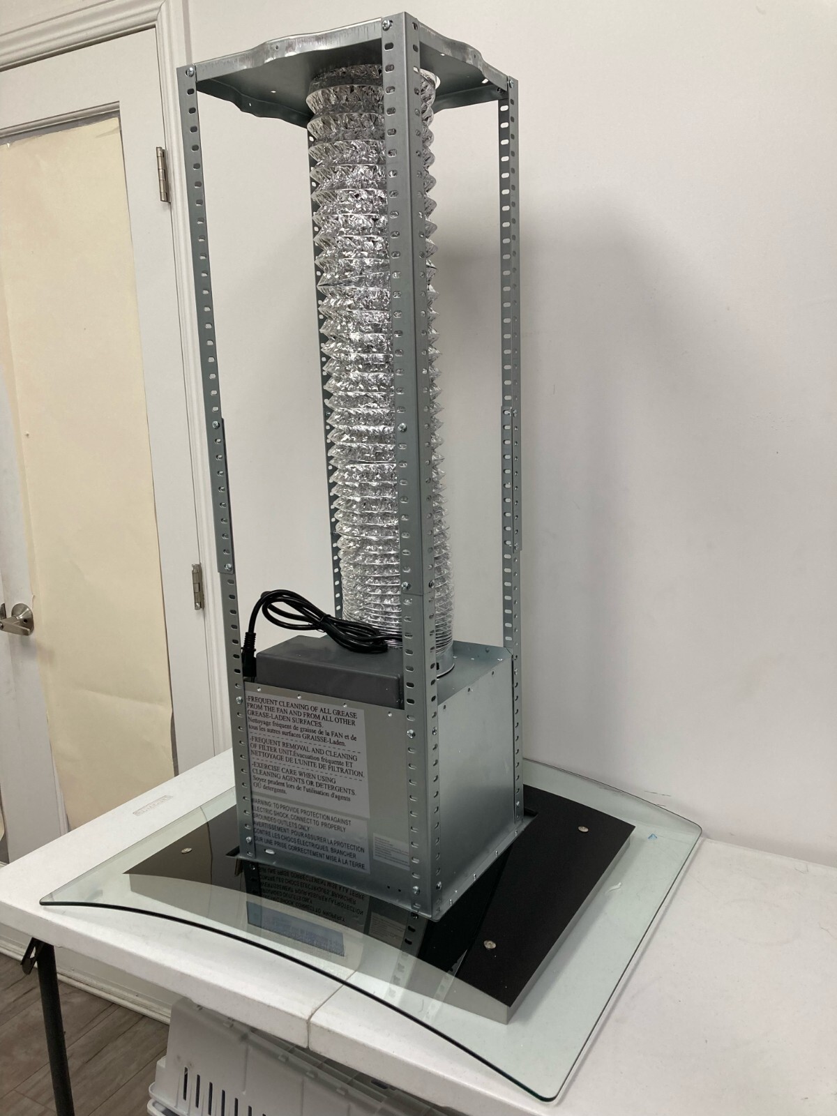 30 IN. ISLAND MOUNT RANGE HOOD (NO CHIMNEY OPEN BOX) STAINLESS STEEL GLASS VISOR