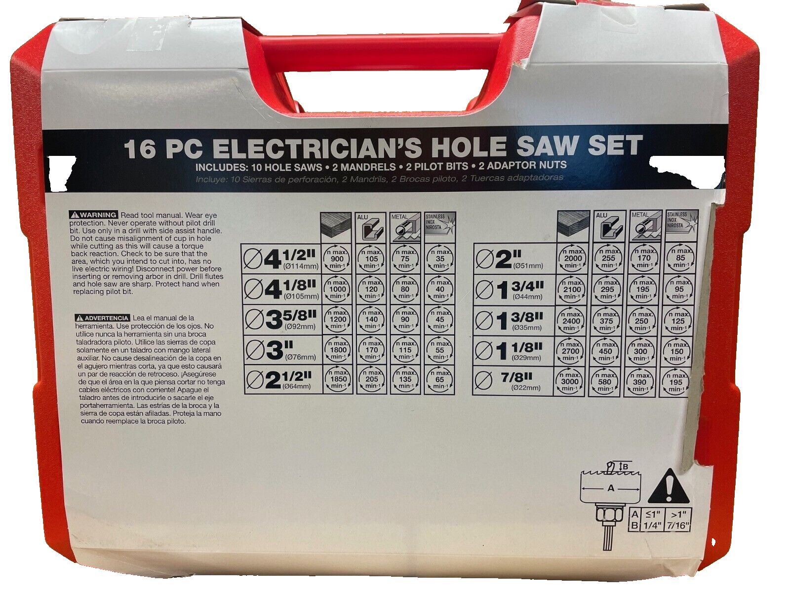 Diablo DHS16SEL 16 Piece Electrician's Bi‑Metal Hole Saw Set-NEW