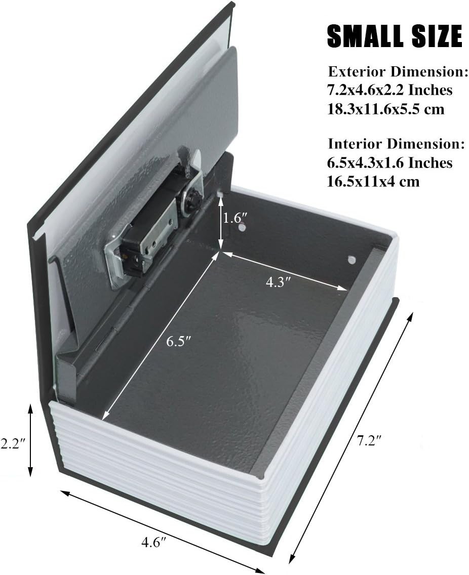 Diversion Book Safe with Key Lock, Secret Metal Lock Box Money Hiding Box Gift