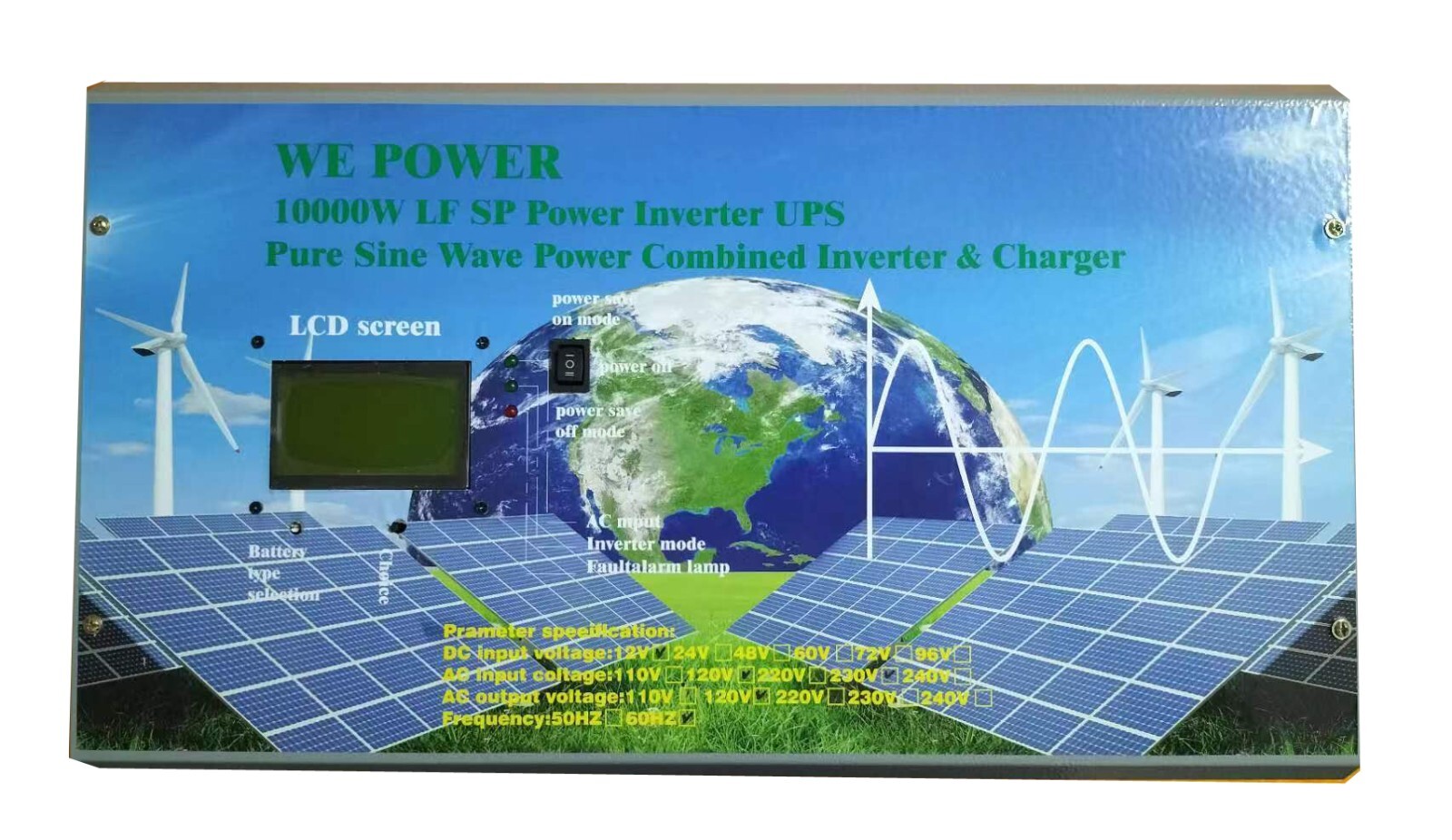 10000W SP Pure Sine Wave Power Inverter 48VDC/110V,220VAC LCD/UPS/ATS/Charger RV