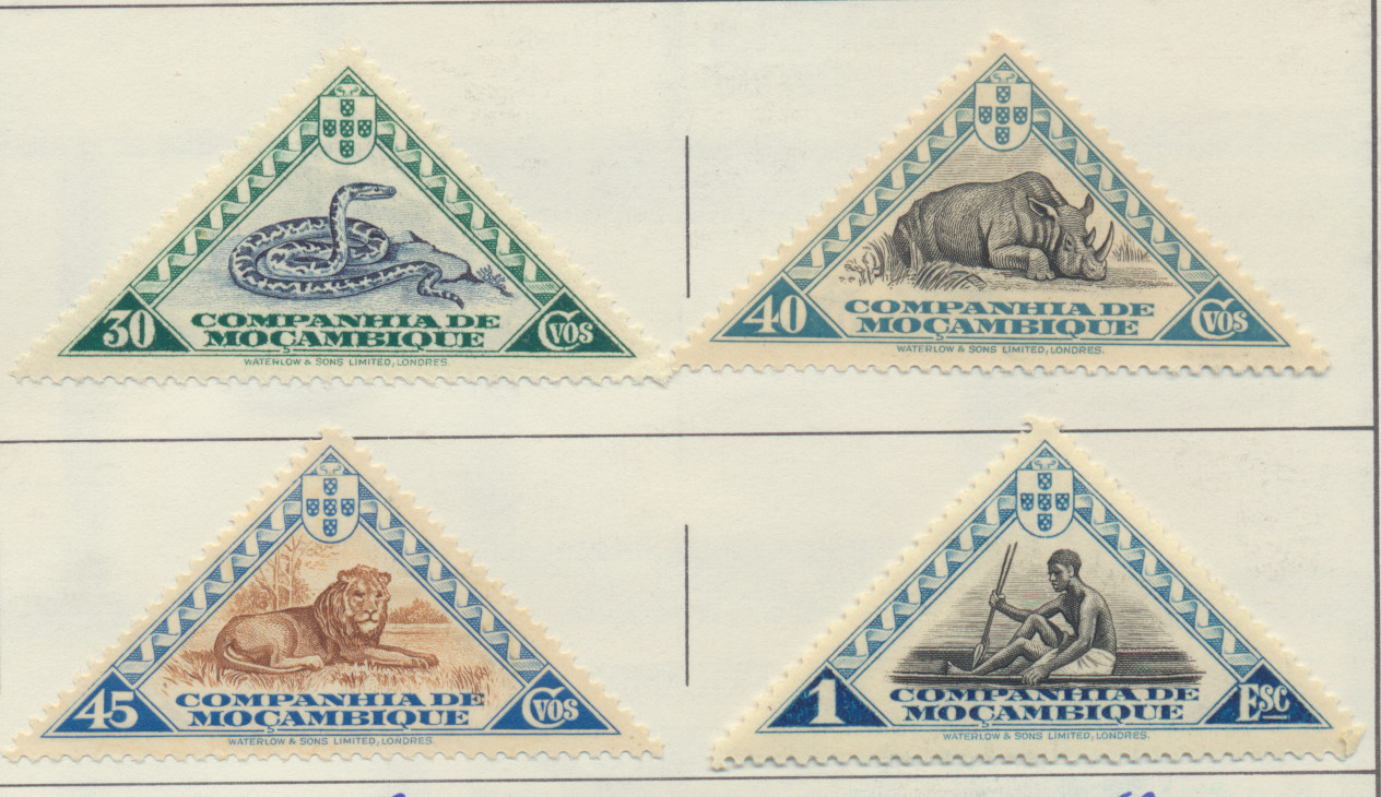 Mozambique Company Stamps Scott #180 To 182 & 188, Mint Hinged