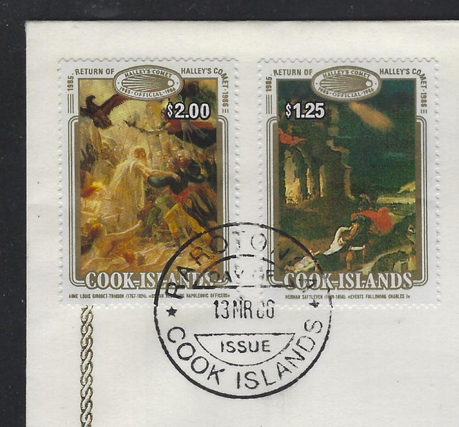 1986 Cook Islands Scott #897-901 First Day Cover - Halley's Comet Set of 5