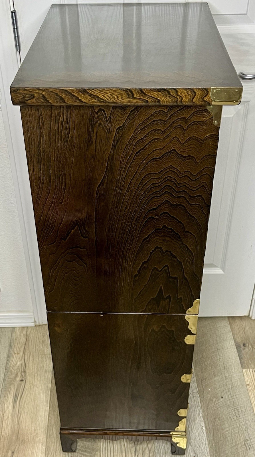 Antique 2 Piece Korean Elmwood Tansu Chest Hall Cabinet Asian Chest Of Drawers