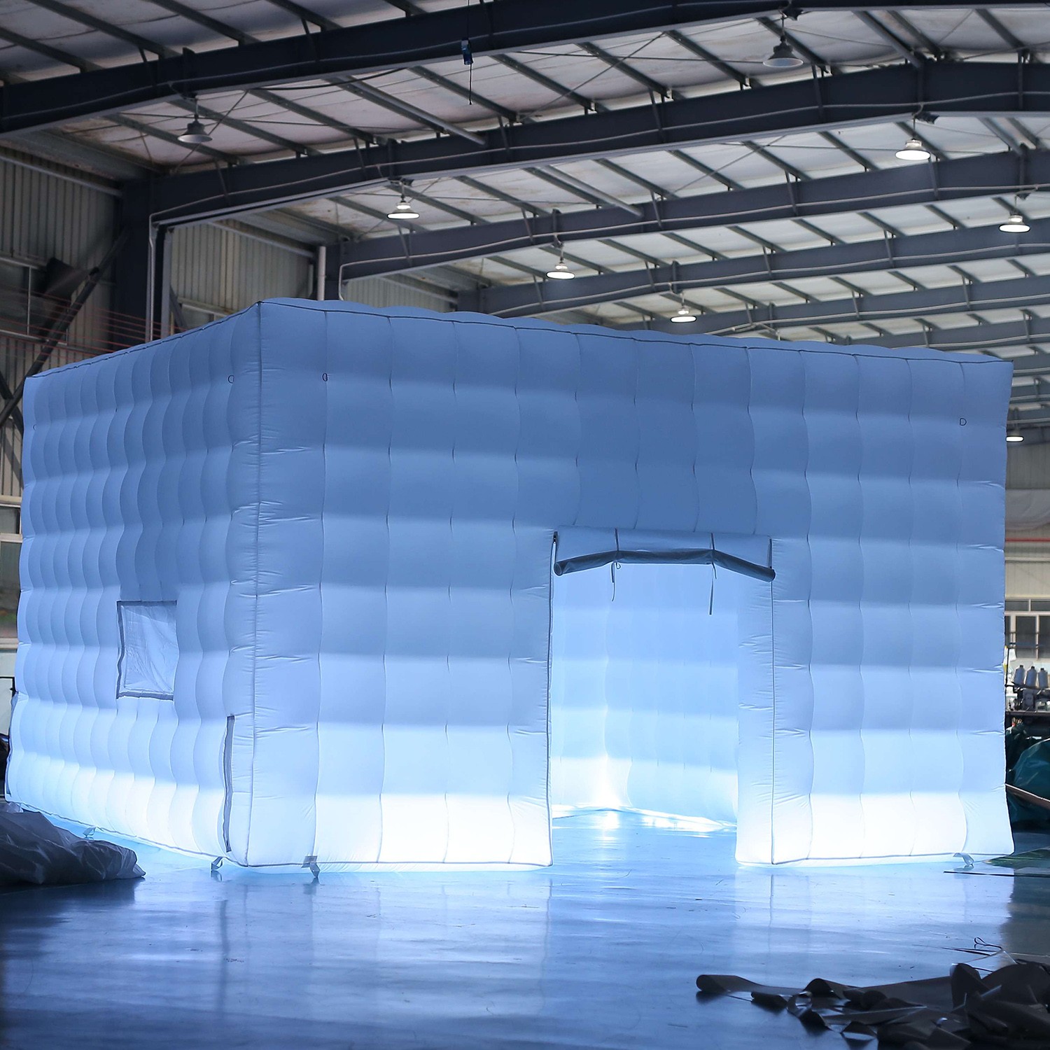 Inflatable Night Club 20FT White Inflatable Cube Party Tent w/LED lights US